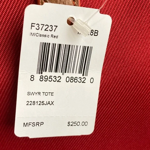 Coach NWT Sawyer Canvas Large Tote Bag Classic Red Turnlock - Picture 8 of 17